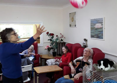 Residents playing balloon games at Lulworth House