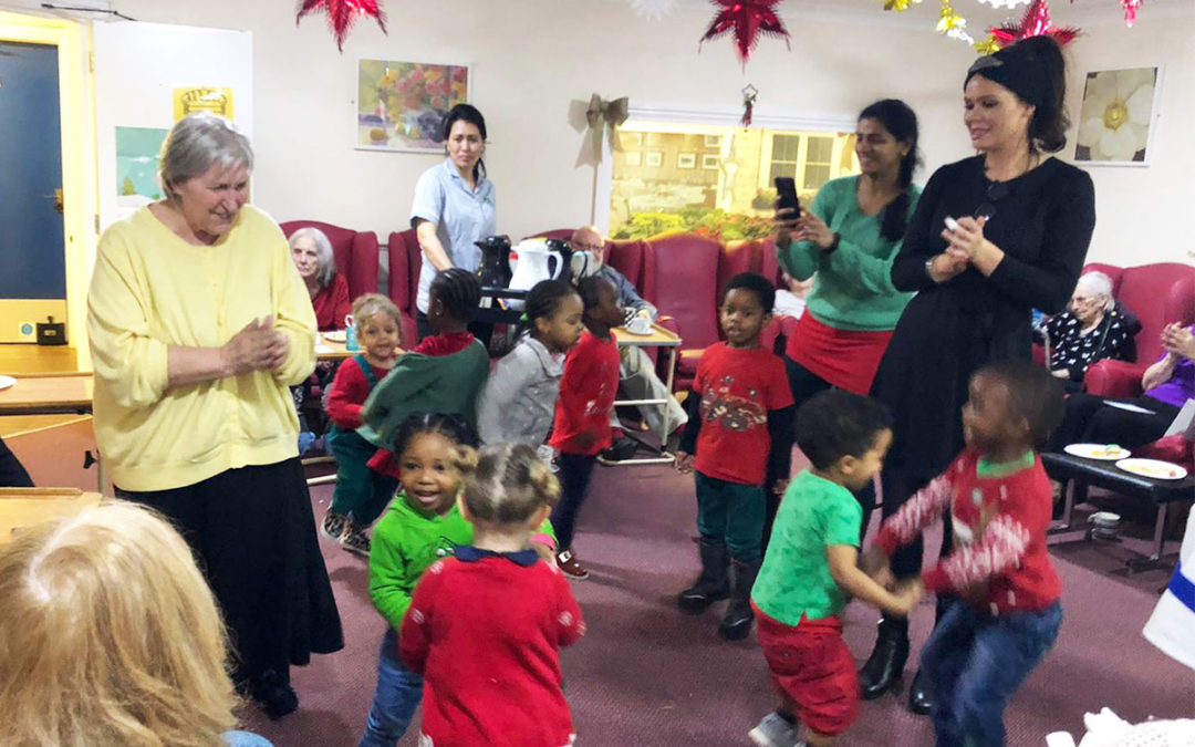 Elf Day with preschool children at Lulworth House Residential Care Home