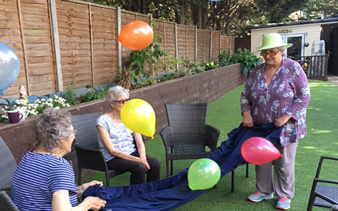 Lulworth House ladies enjoy exercise with balloons
