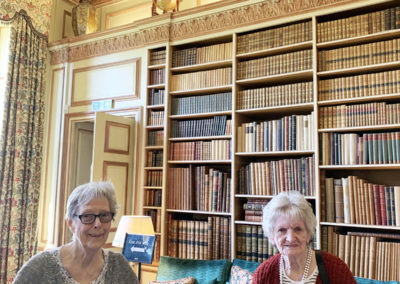Two ladies from Lulworth in the library room at Leeds Castle