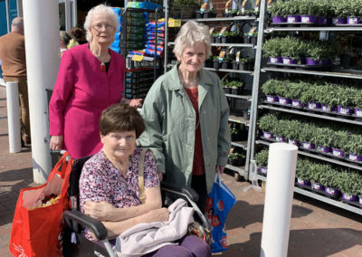 A group of ladies from Lulworth House ladies at the garden centre