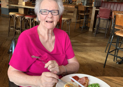 Lady out for a pub lunch from Lulworth House Residential Care Home