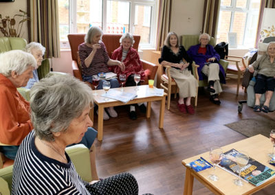 Residents enjoying a pub afternoon at Lulworth House Residential Care Home in the lounge