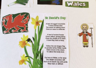 A St David's Day collage of pictures and a poem
