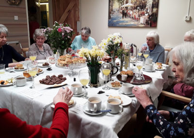 Lulworth House ladies enjoying a Mother's Day cream tea