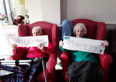 Messages of love from residents at Lulworth House Residential Care Home
