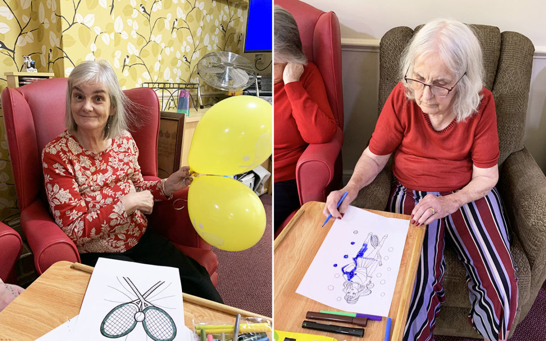 Wimbledon party prep and birthday celebrations at Lulworth House Residential Care Home