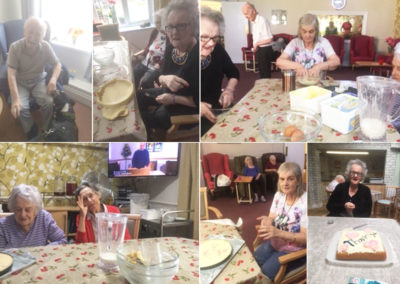 Lulworth House Residential Care Home residents making a cake for their staff