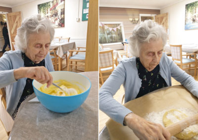Lulworth House resident making biscuit dough