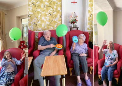 Lulworth House Residential Care Home residetns enjoying balloon games together