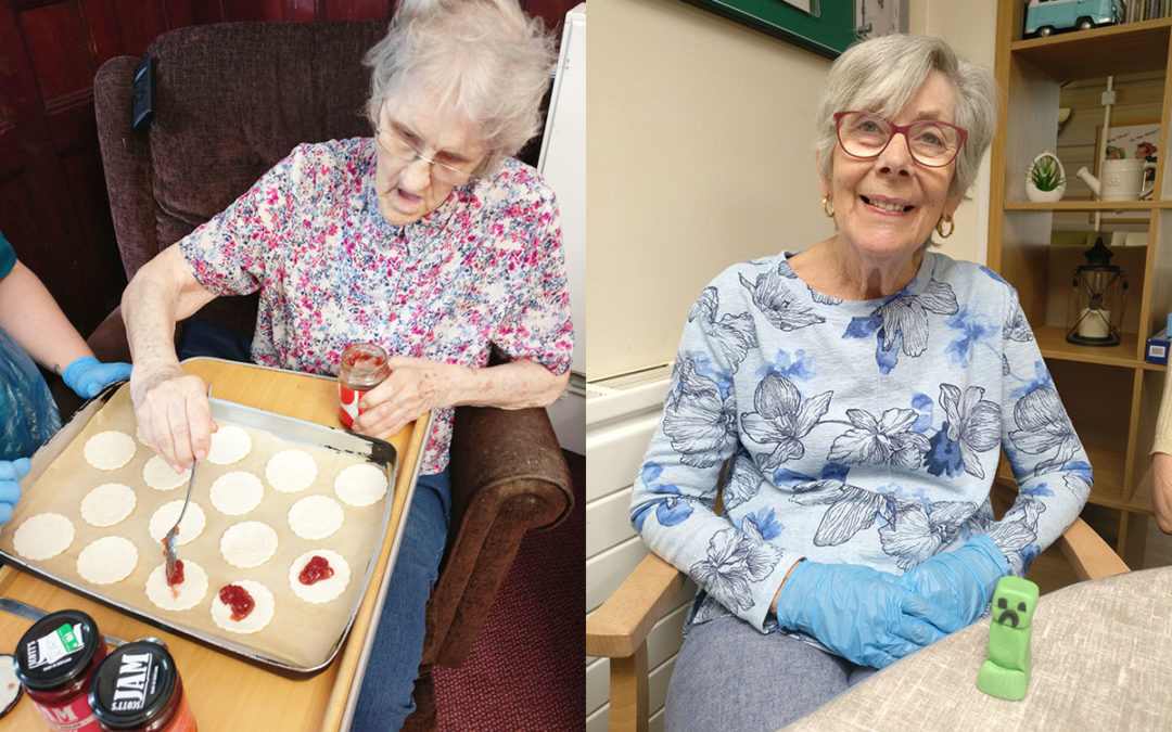 Making jam tarts and cake toppers at Lulworth House Residential Care Home