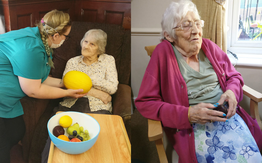 Guess the fruit game at Lulworth House Residential Care Home