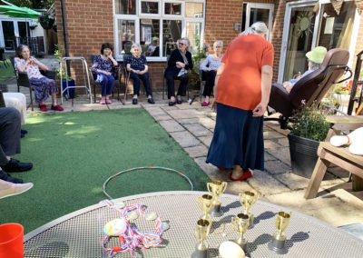 Lulworth House Residential Care Home residents enjoying target games