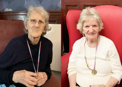 Lulworth House Residential Care Home residents with their Sports Day medals
