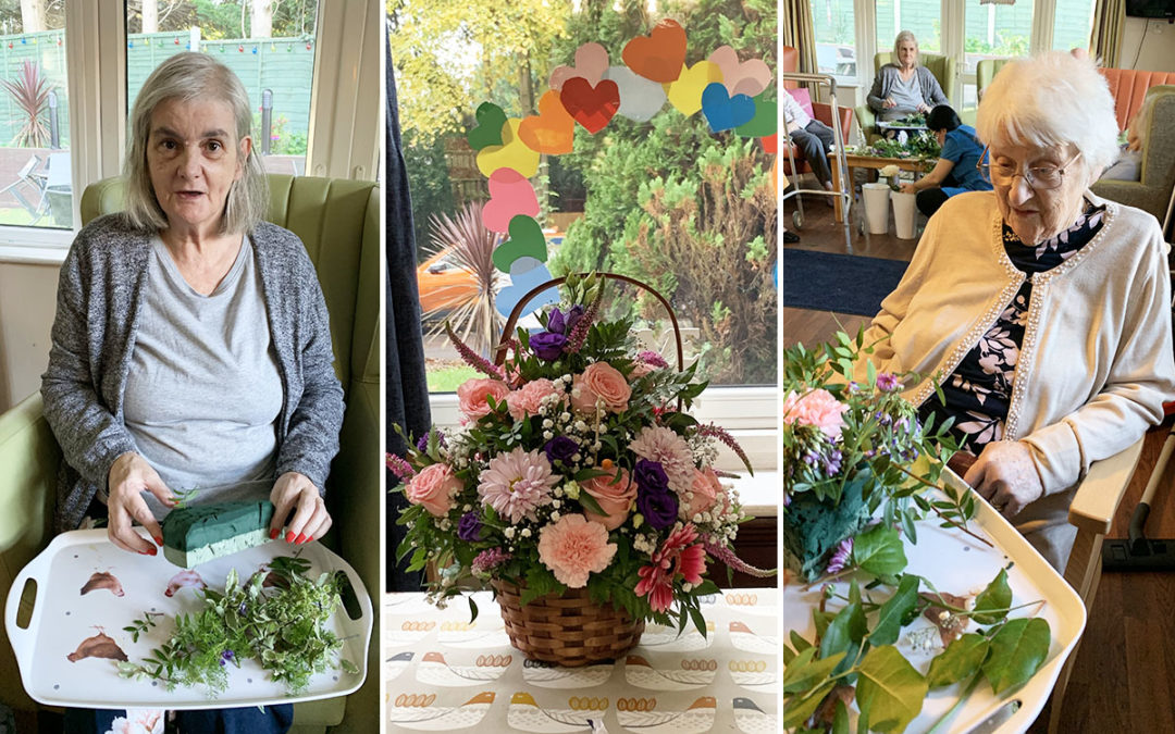 Creative flower arrangements at Lulworth House Residential Care Home