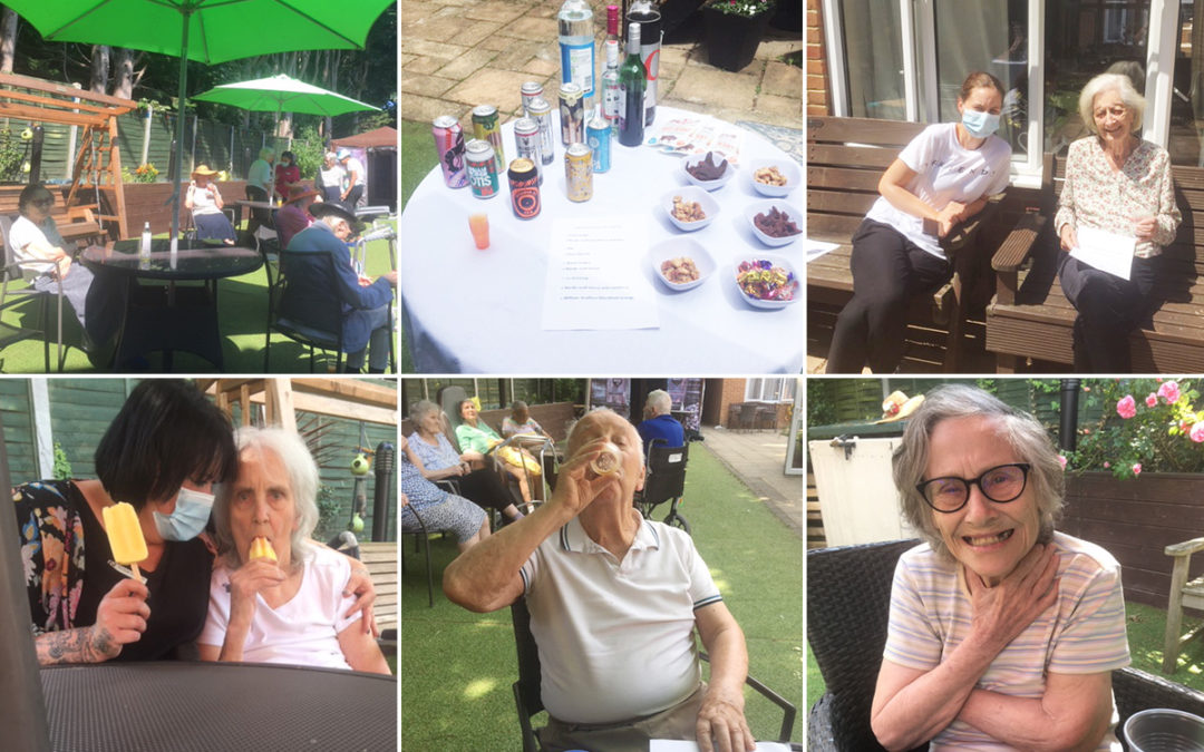 Ice creams and beer tasting in the garden at Lulworth House Residential Care Home