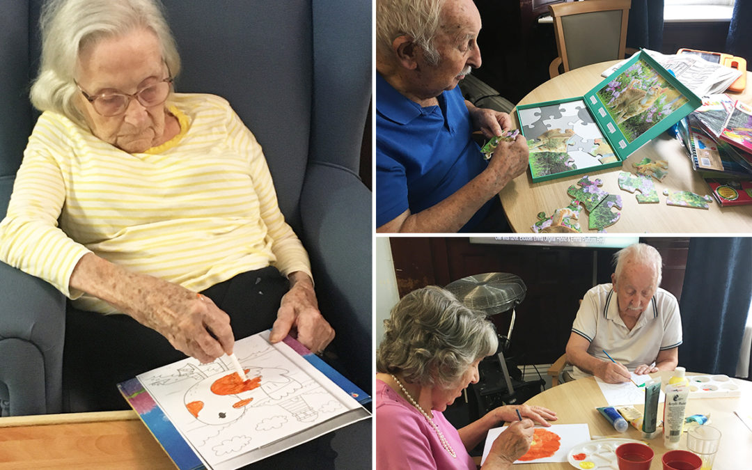 Relaxing arts and crafts at Lulworth House Residential Care Home