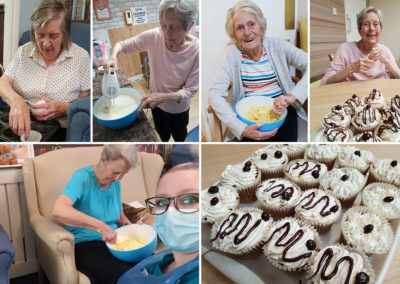 Lulworth House Residential Care Home residents making cupcakes