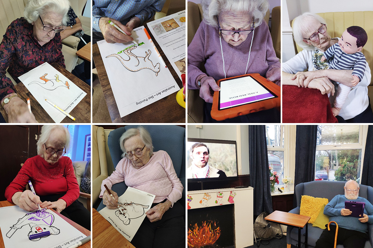 Burns Night poetry and Australia Day arts and crafts at Lulworth House Residential Care Home