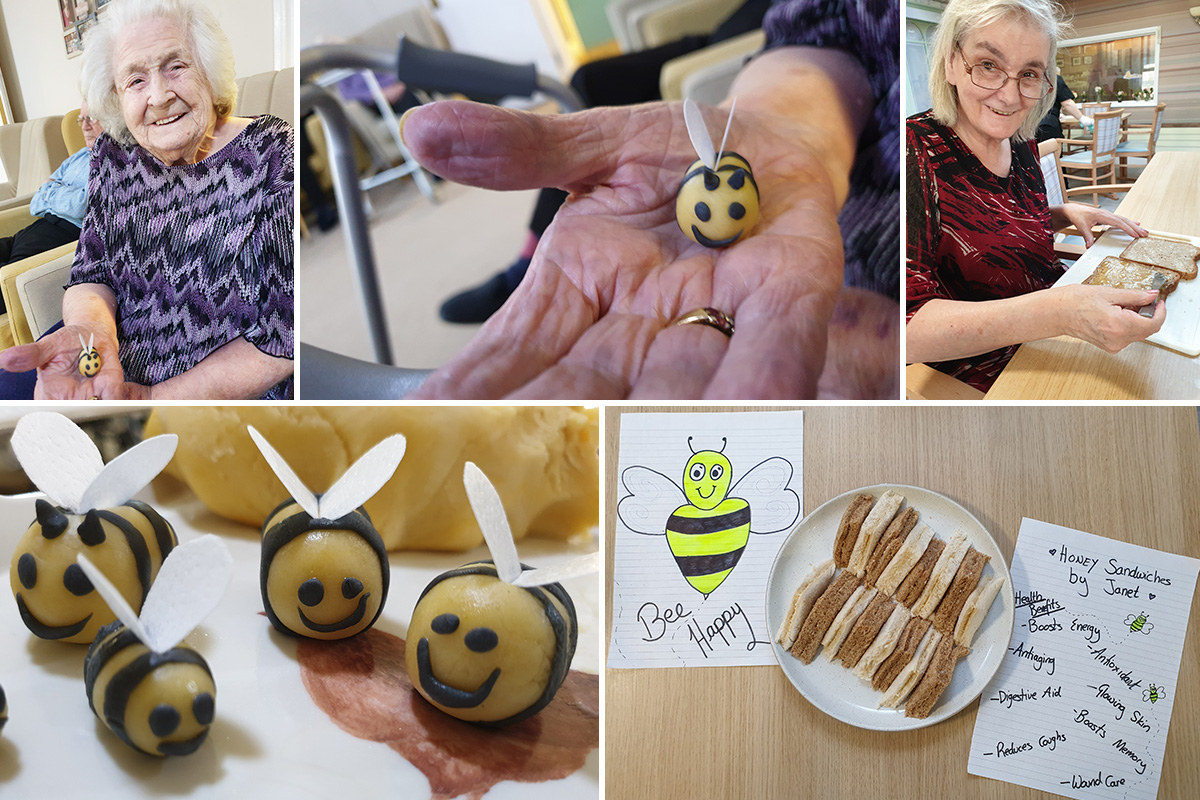 Honey sandwiches and marzipan bees at Lulworth House Residential Care Home