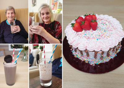 Creating cakes and milkshakes at Lulworth House Residential Care Home