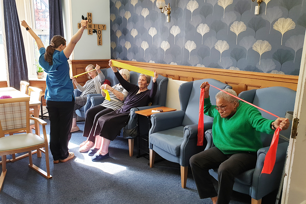 Lulworth House Residential Care Home doing seated exercises