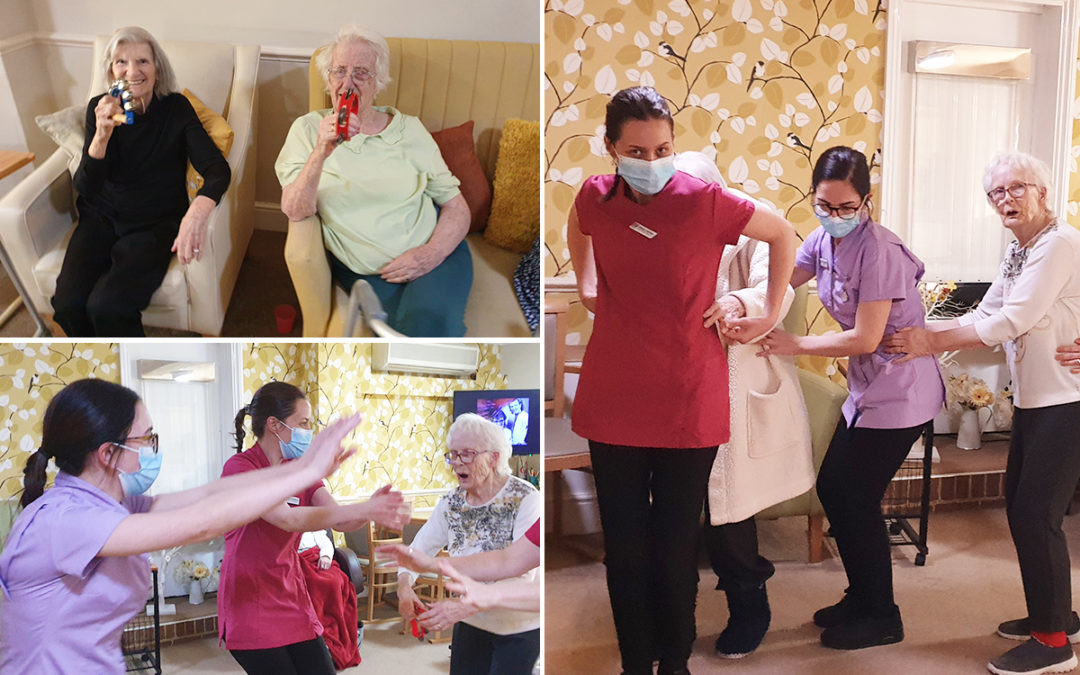 Conga line and hokey cokey at Lulworth House Residential Care Home