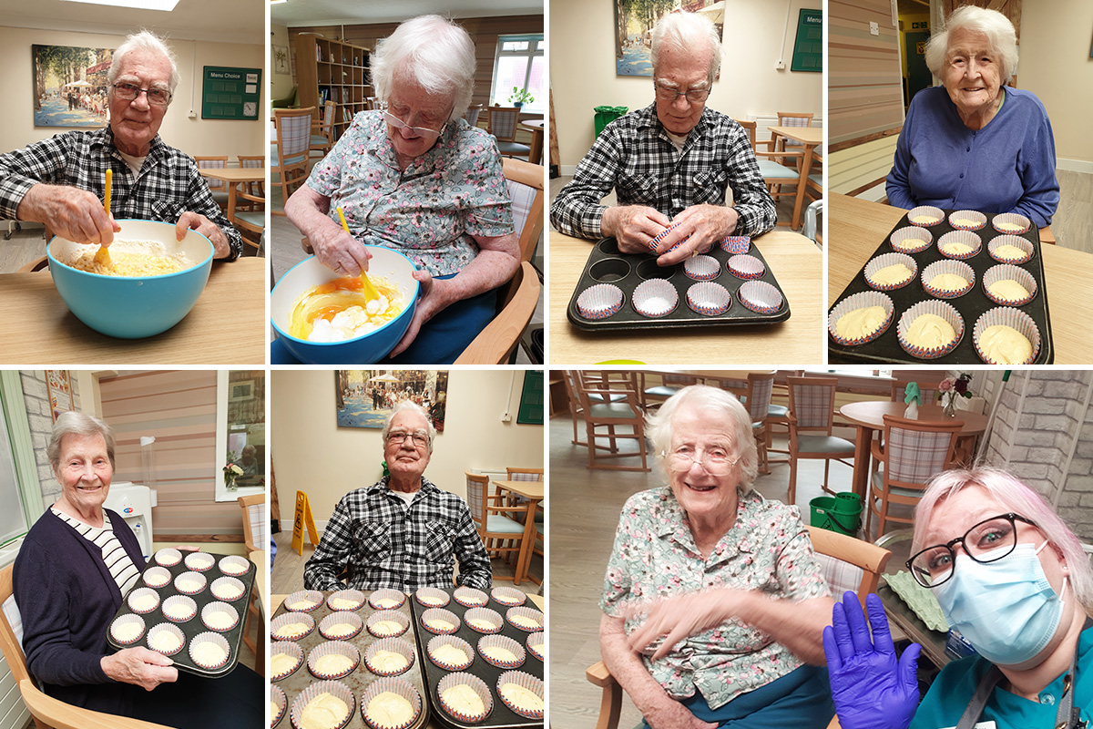 Making Jubilee cupcakes at Lulworth House Residential Care Home 