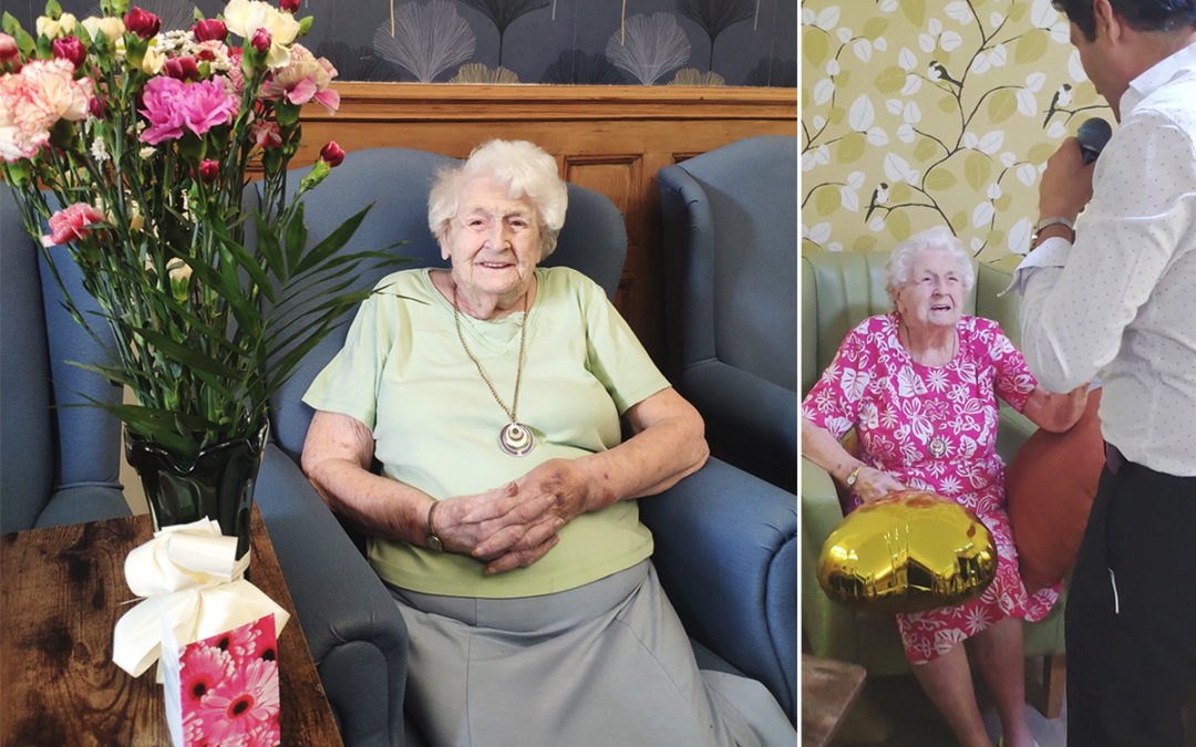 Kathy turns 100 at Lulworth House Residential Care Home