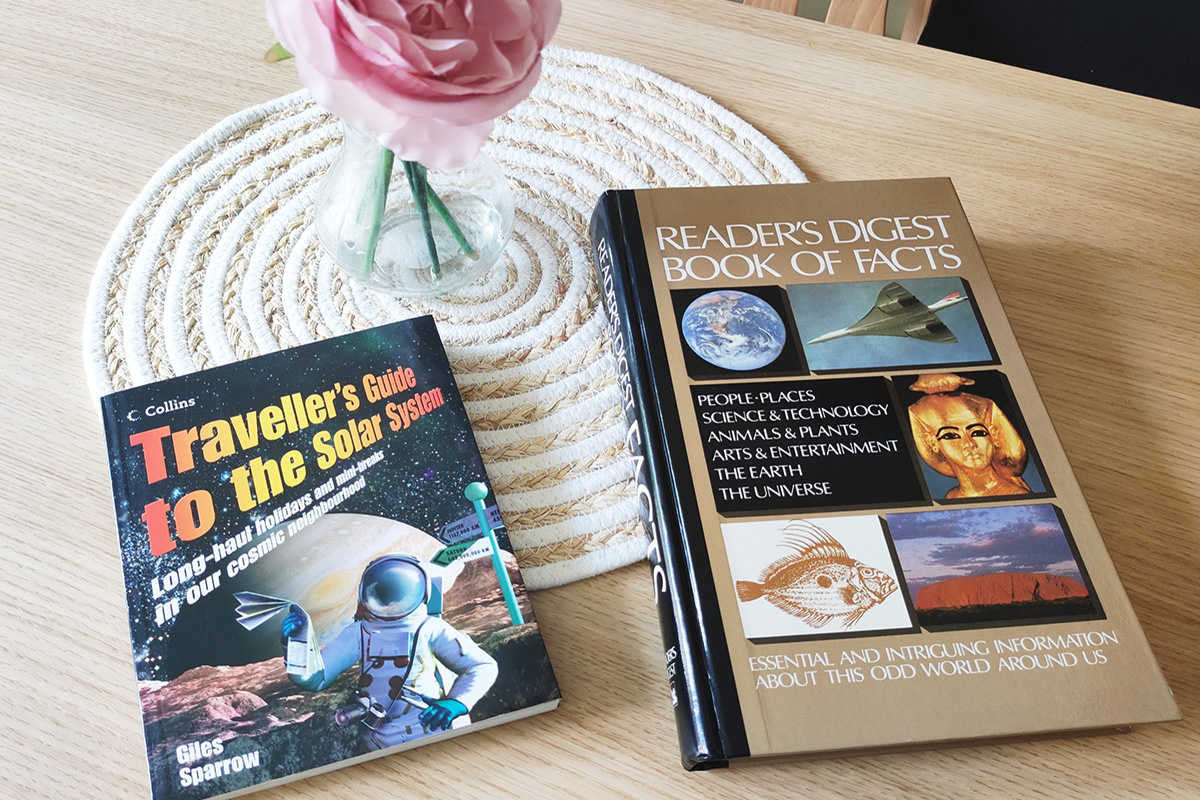 Solar system and Reader's Digest fact book at Lulworth House Residential Care Home