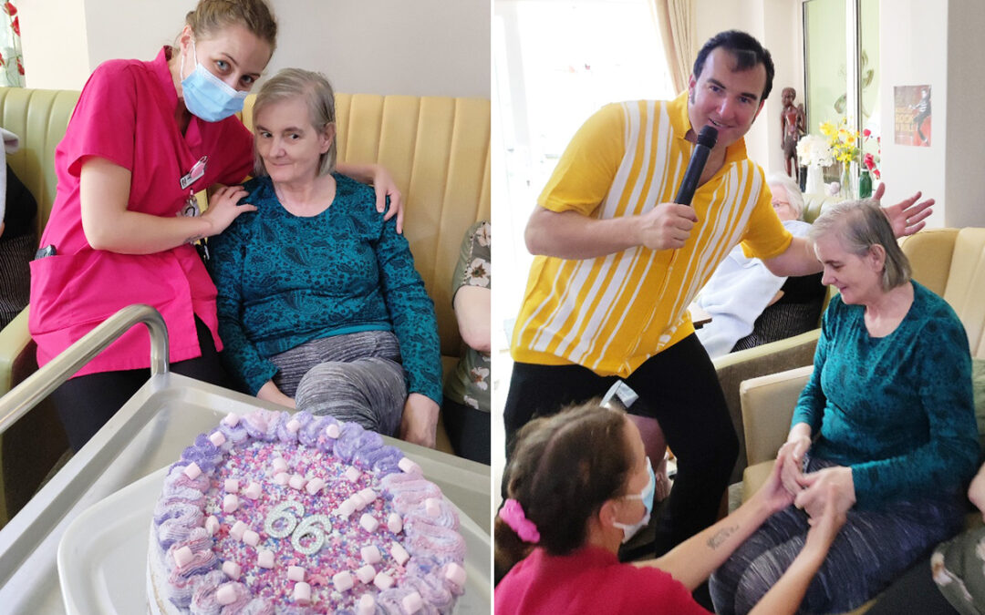 Birthday wishes for Janet and Elvis tribute at Lulworth House Residential Care Home