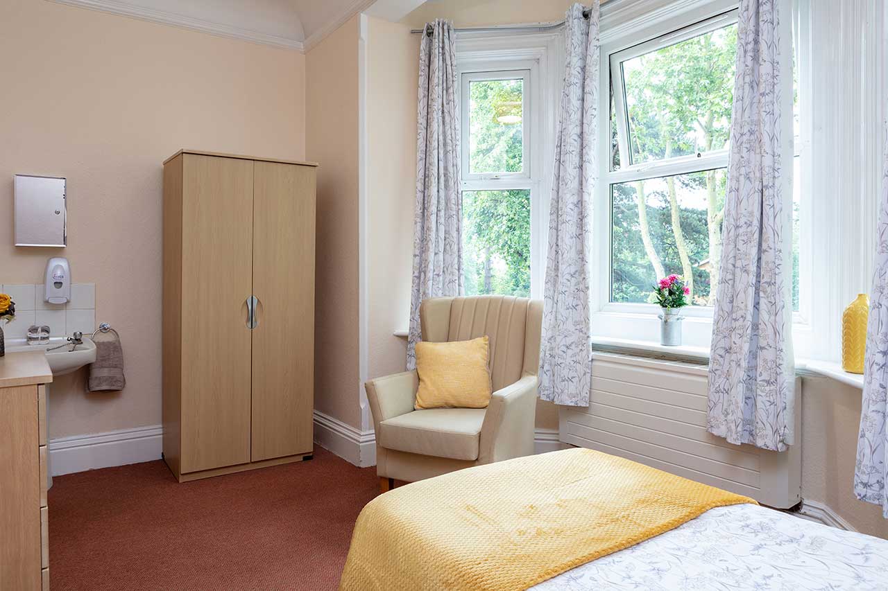 One of Lulworth House Residential Care Home's bedrooms