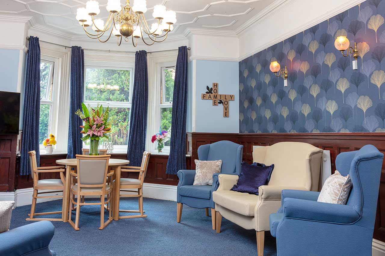 One of the lounges at Lulworth House Residential Care Home