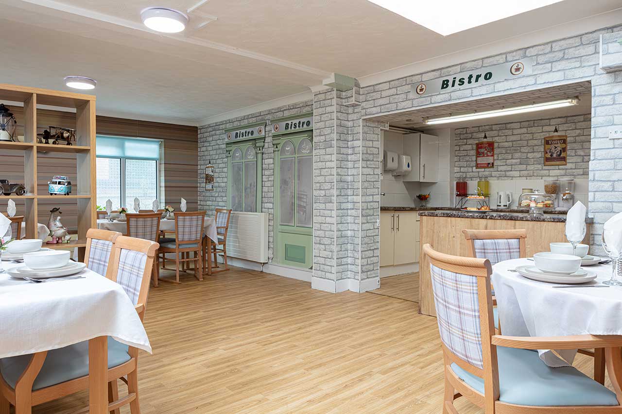 The dining room at Lulworth House Residential Care Home