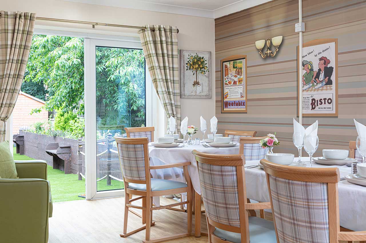 The dining room at Lulworth House Residential Care Home