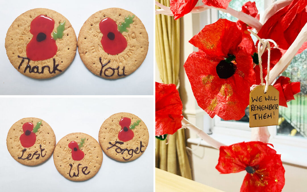 Creative poppies for Remembrance Day at Lulworth House Residential Care Home