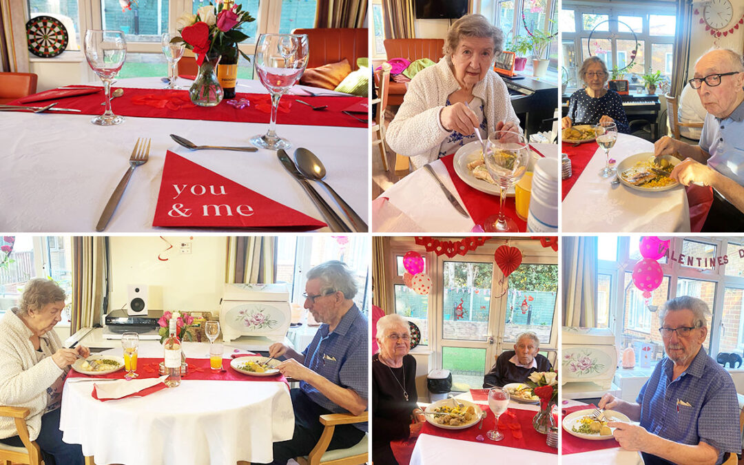 Valentines dining and baking at Lulworth House Residential Care Home