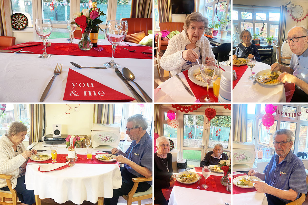 Valentines dining and baking at Lulworth House Residential Care Home