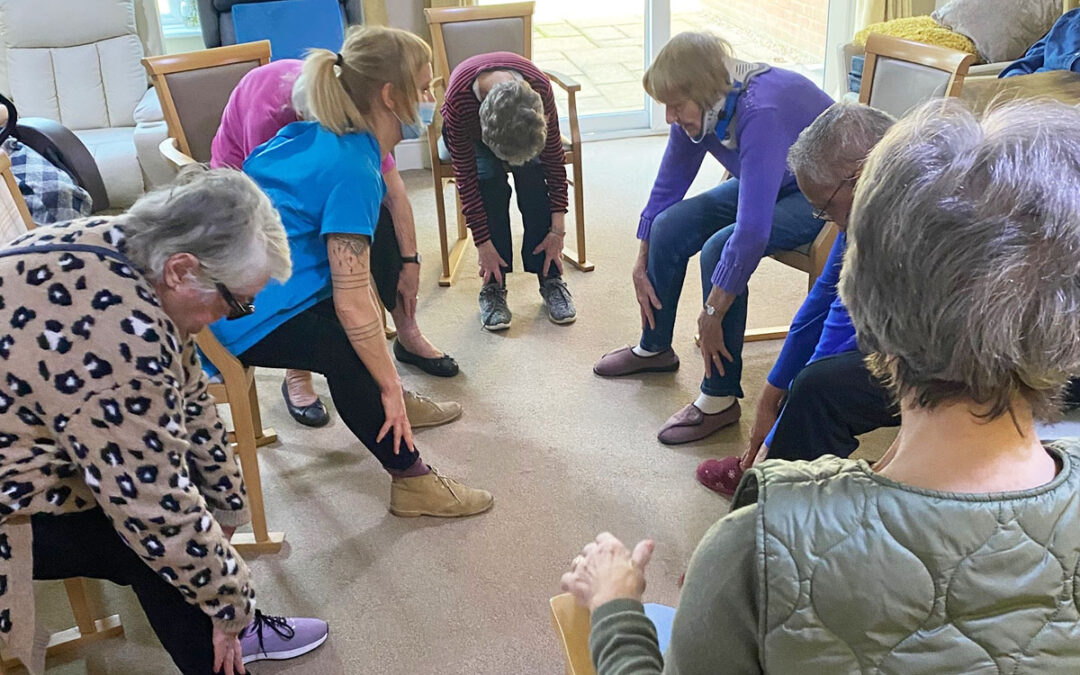 Yoga class with Nina at Lulworth House Residential Care Home