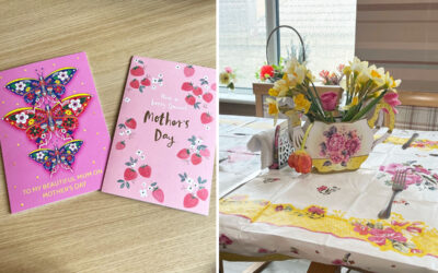 Mothering Sunday cards and flowers at Lulworth House Residential Care Home