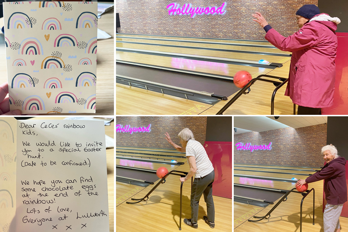 Lulworth House Residential Care Home residents enjoy a bowling outing