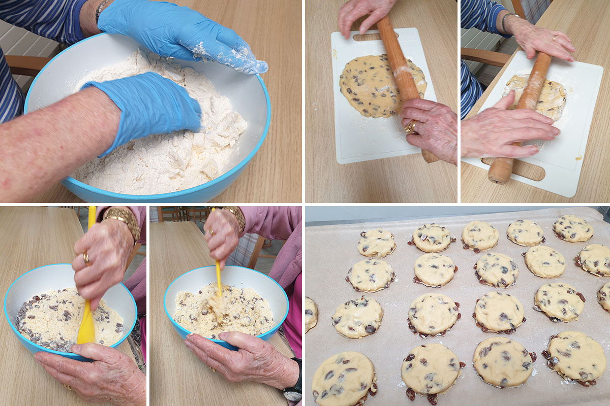 Baking Welsh cakes at Lulworth House Residential Care Home