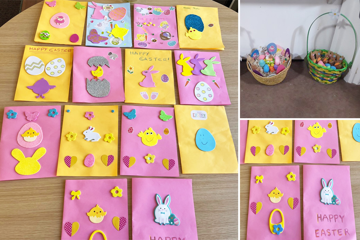 Easter cards at Lulworth House Residential Care Home