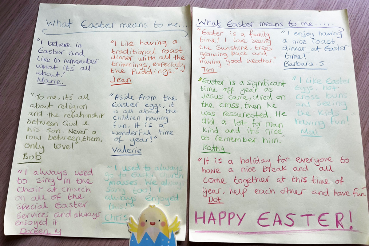 Easter quotes from residents at Lulworth House Residential Care Home