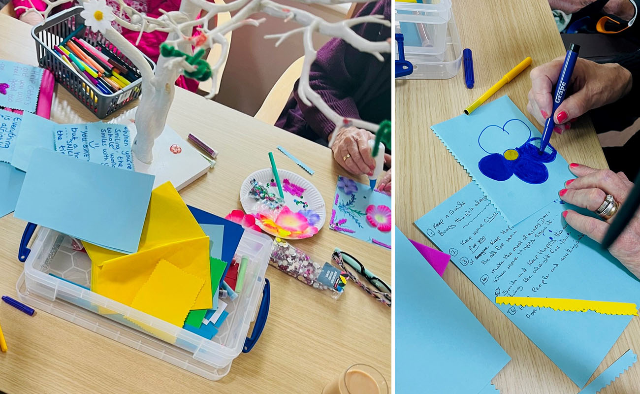 Mental Health Awareness Week crafts at Lulworth House Residential Care Home 
