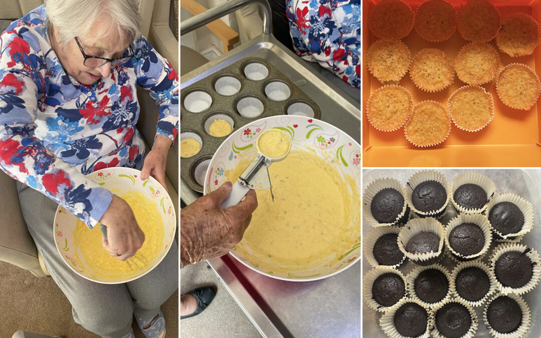 Funfetti and chocolate cupcakes at Lulworth House Residential Care Home