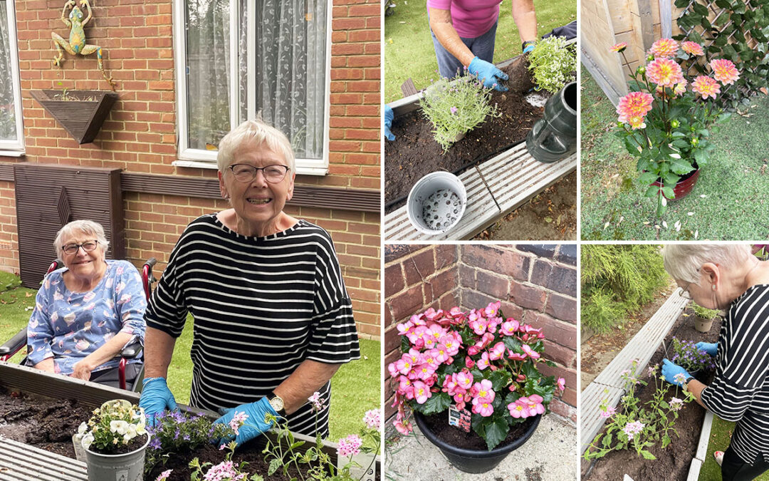 Lulworth House Residential Care Home residents spruce up their garden