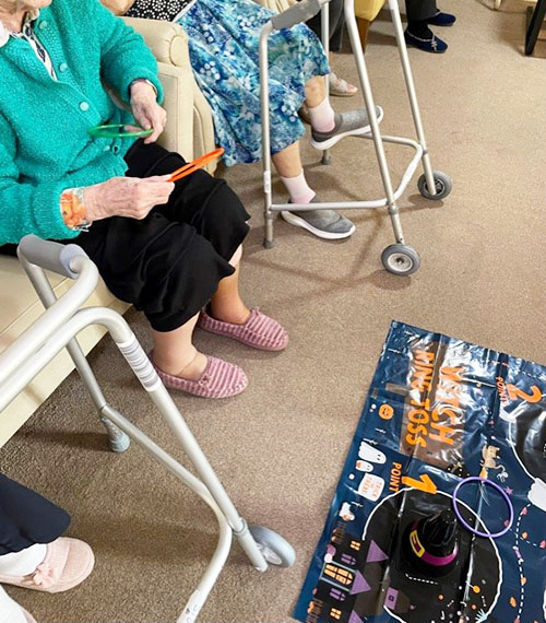 Lulworth House Residential Care Home residents enjoy a Halloween game
