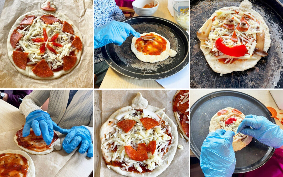 Making pumpkin pizzas at Lulworth House Residential Care Home