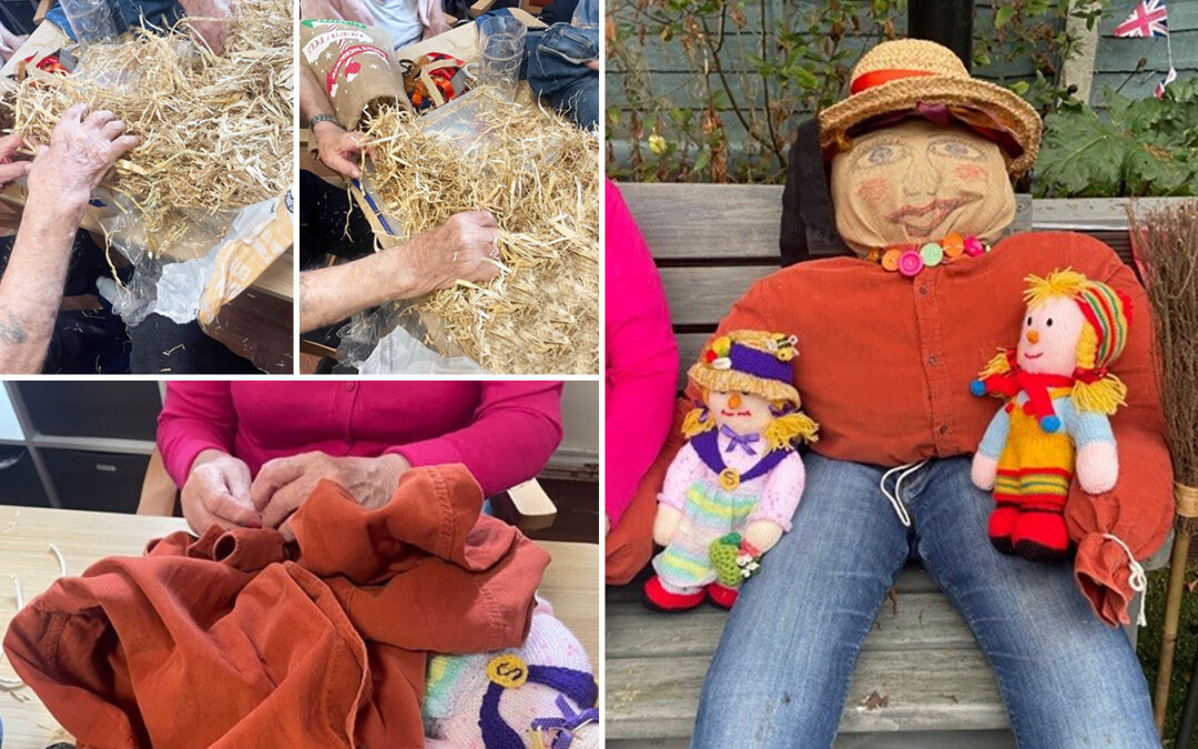 Lulworth House Residential Care Home residents make a friendly scarecrow